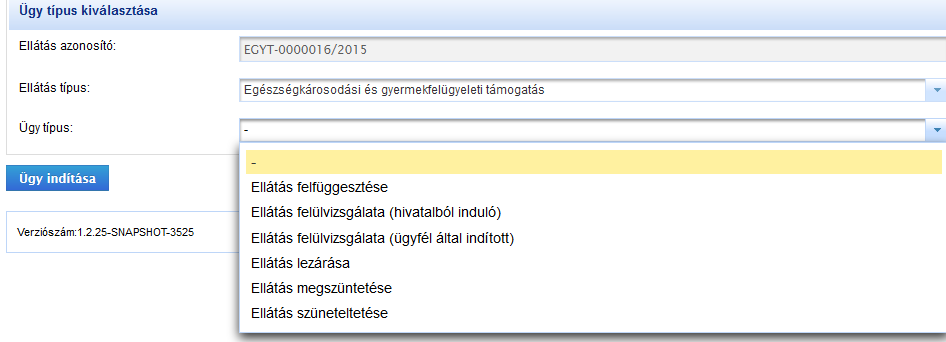 Most viszont adott ellátáshoz módosítást szeretnénk indítani, ezért amikor megadjuk a keresési feltételeket, és a listában megjelenik az ellátásunk, akkor a sor végén található nagyító ikonra