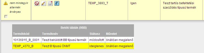 Önállóvá tétel Az ÖNMT-ként rögzített terméket lehetőségünk van önállóvá tenni, ebben az esetben a termék a továbbiakban teljes mértékben ÖMT-ként fog viselkedni, függetlenül attól, hogy az első