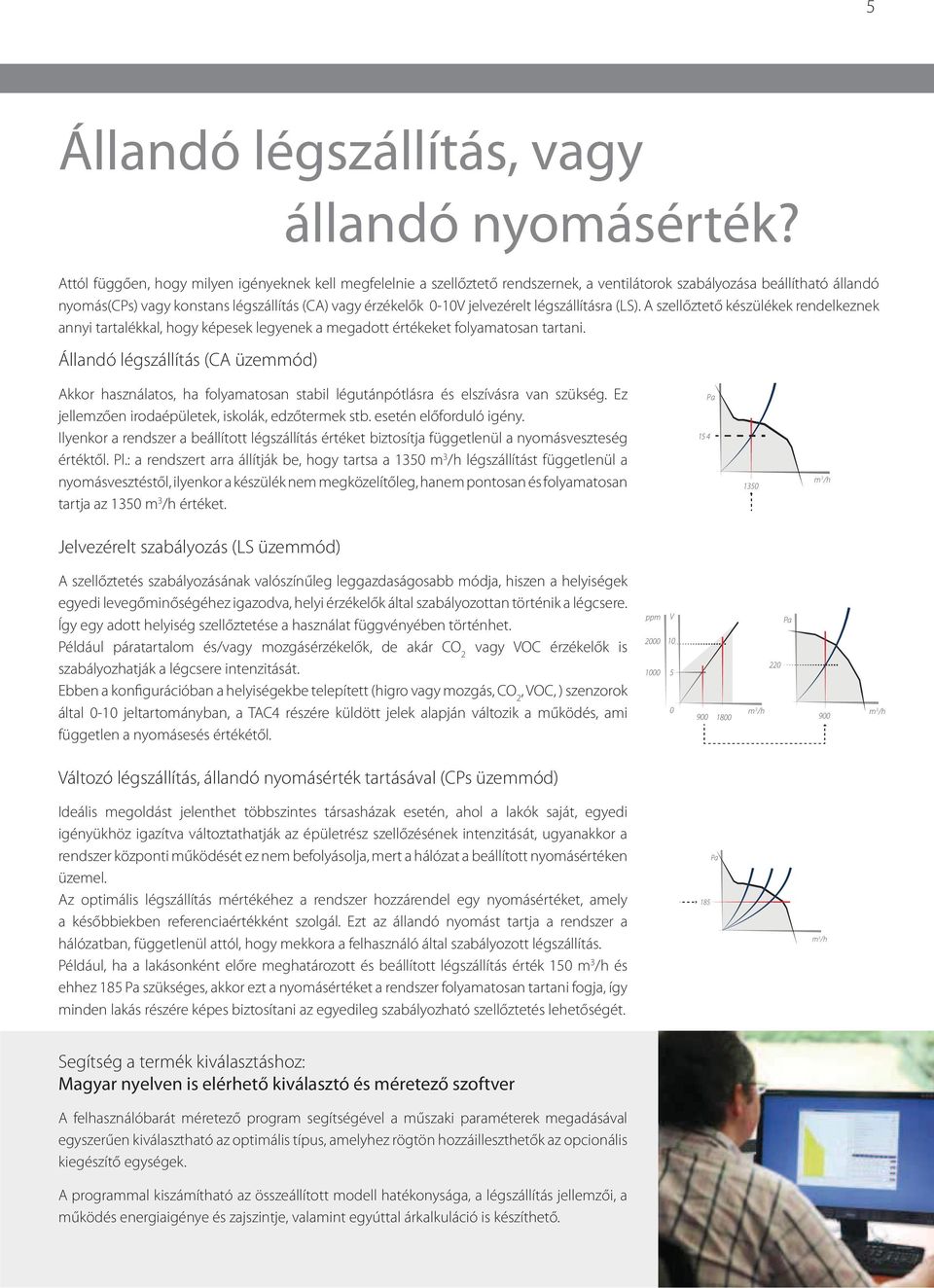 jelvezérelt légszállításra (LS). A szellőztető készülékek rendelkeznek annyi tartalékkal, hogy képesek legyenek a megadott értékeket folyamatosan tartani.