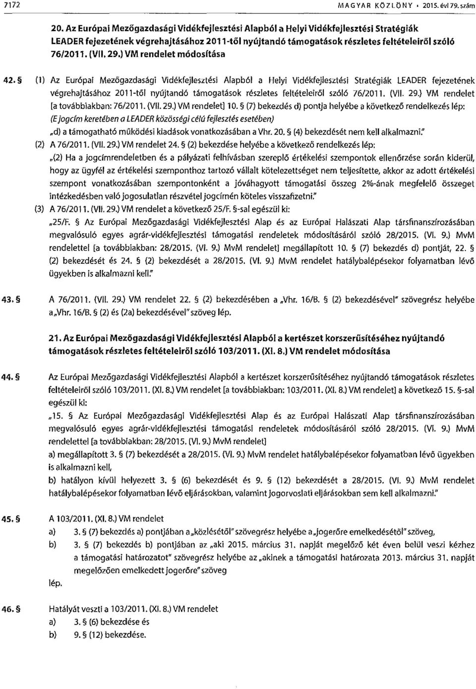 ) VM rendelet m6dosftasa 42.