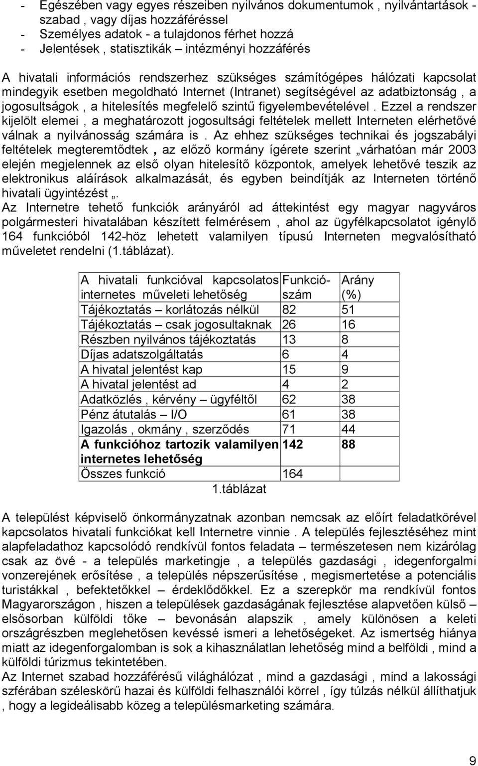 megfelelő szintű figyelembevételével. Ezzel a rendszer kijelölt elemei, a meghatározott jogosultsági feltételek mellett Interneten elérhetővé válnak a nyilvánosság számára is.