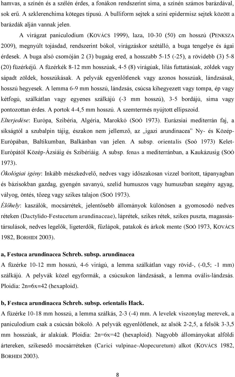 A virágzat paniculodium (KOVÁCS 1999), laza, 10-30 (50) cm hosszú (PENKSZA 2009), megnyúlt tojásdad, rendszerint bókol, virágzáskor szétálló, a buga tengelye és ágai érdesek.