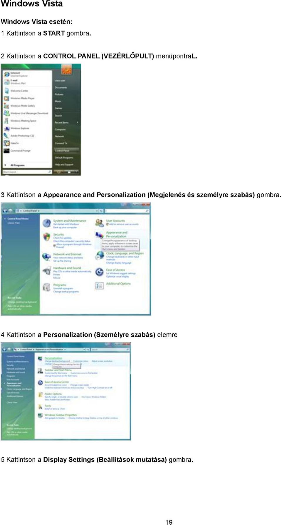 3 Kattintson a Appearance and Personalization (Megjelenés és személyre szabás)