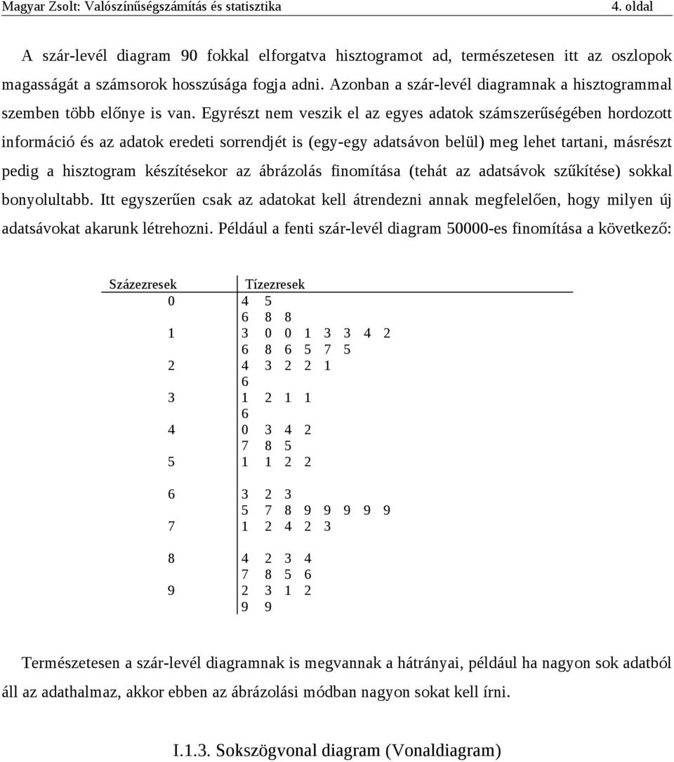 Egyrészt nem veszik el az egyes adatok számszerűségében hordozott információ és az adatok eredeti sorrendjét is (egy-egy adatsávon belül) meg lehet tartani, másrészt pedig a hisztogram készítésekor