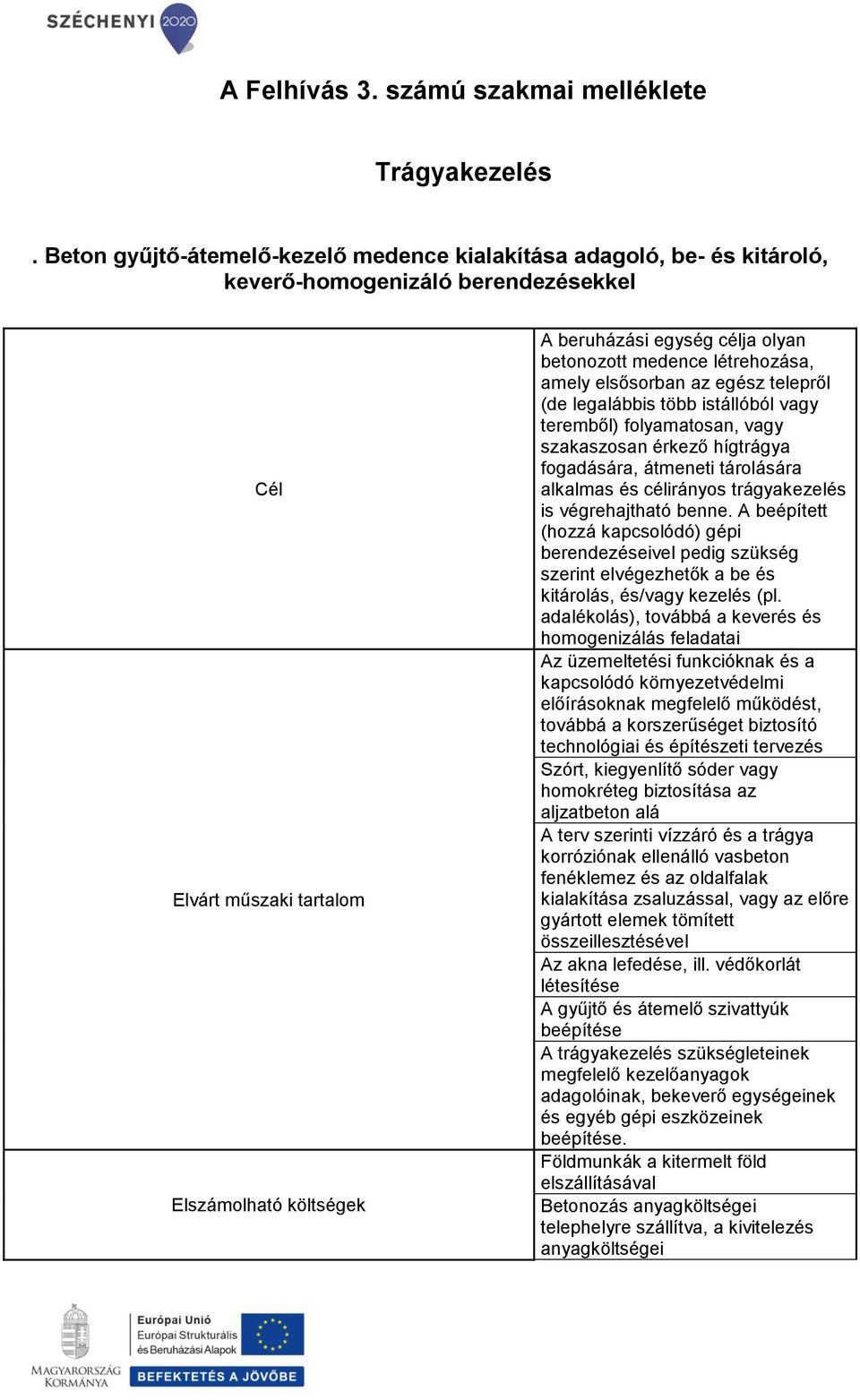 telepről (de legalábbis több istállóból vagy teremből) folyamatosan, vagy szakaszosan érkező hígtrágya fogadására, átmeneti tárolására alkalmas és célirányos trágyakezelés is végrehajtható benne.