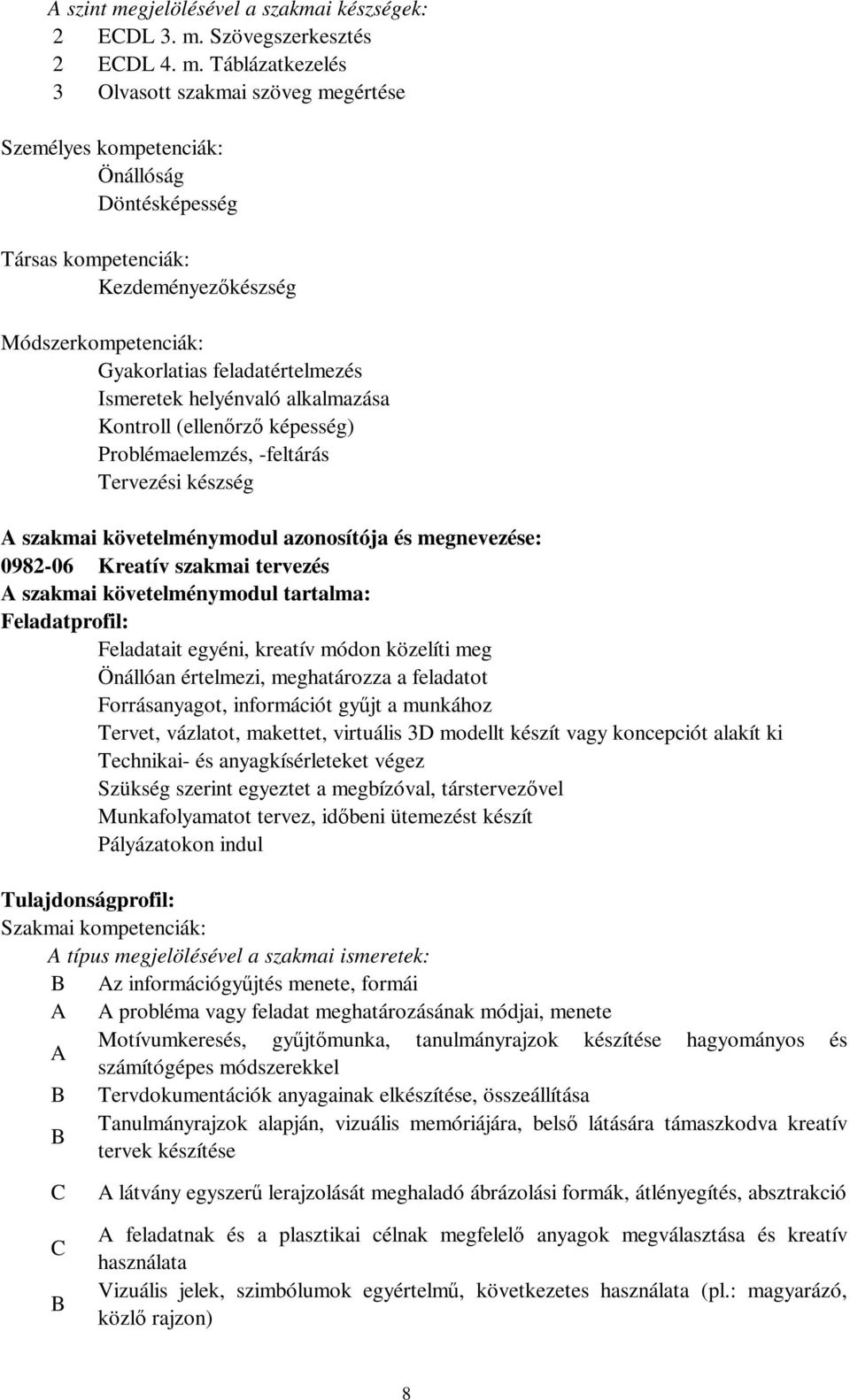 Szövegszerkesztés 2 ECDL 4. m.