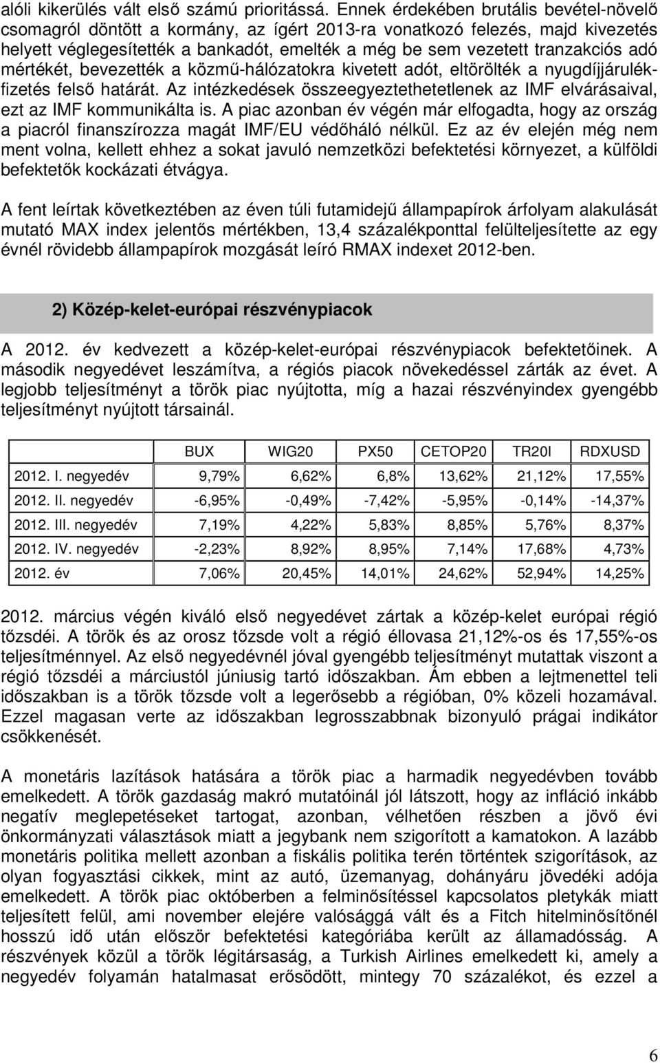 adó mértékét, bevezették a közmő-hálózatokra kivetett adót, eltörölték a nyugdíjjárulékfizetés felsı határát. Az intézkedések összeegyeztethetetlenek az IMF elvárásaival, ezt az IMF kommunikálta is.