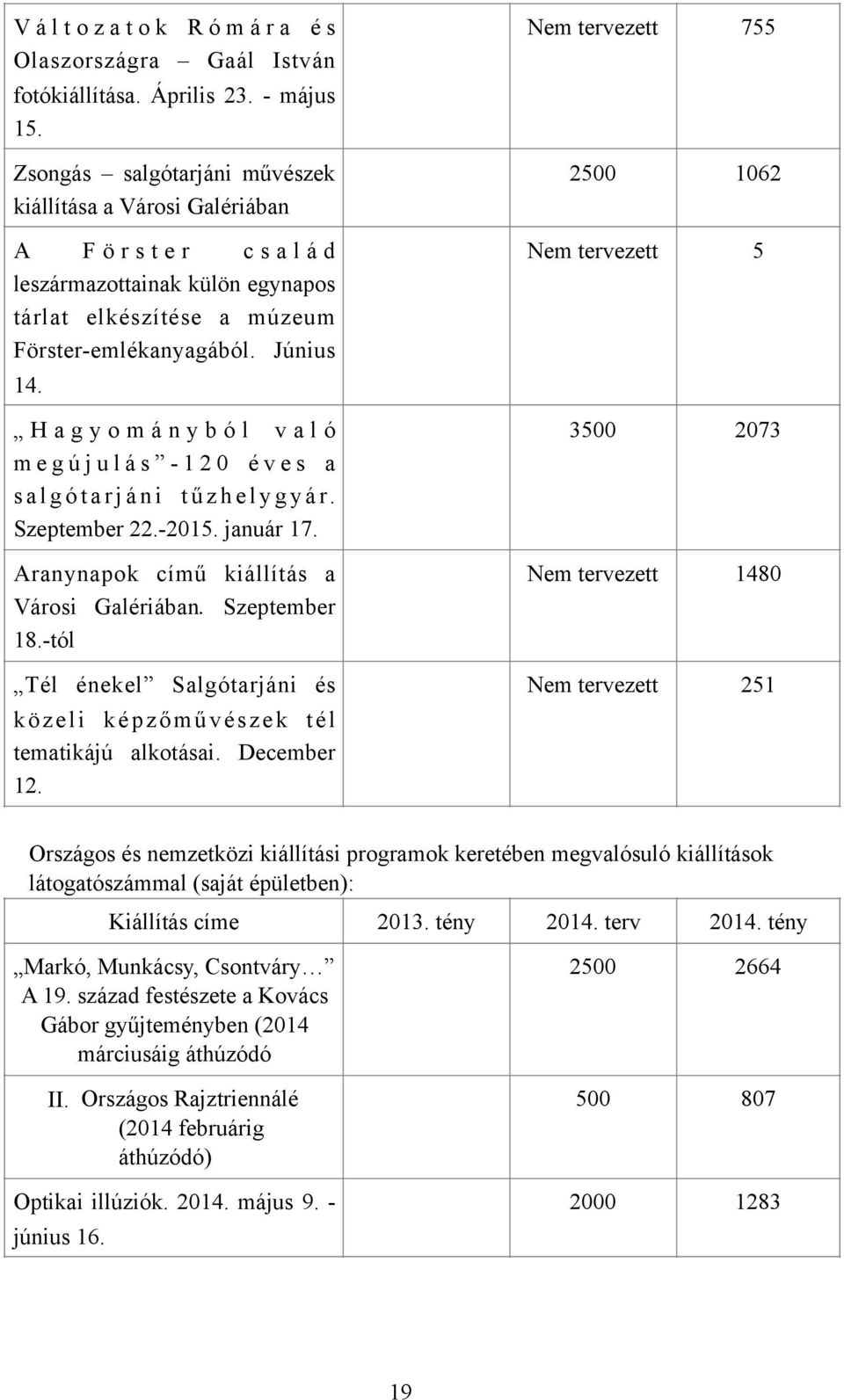 H a g y o m á n y b ó l v a l ó m e g ú j u l á s - 1 2 0 é v e s a s a l g ó t a r j á n i t ű z h e l y g y á r. Szeptember 22.-2015. január 17. Aranynapok című kiállítás a Városi Galériában.