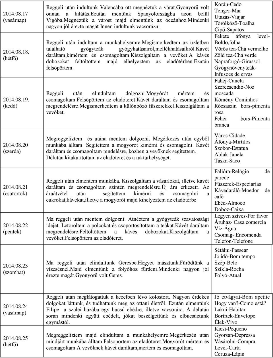 megismerkedtem az üzletben található gyógyteák gyógyhatásairól,mellékhatásaikról.kávét daráltam,kimértem és csomagoltam.kiszolgáltam a vevőket.