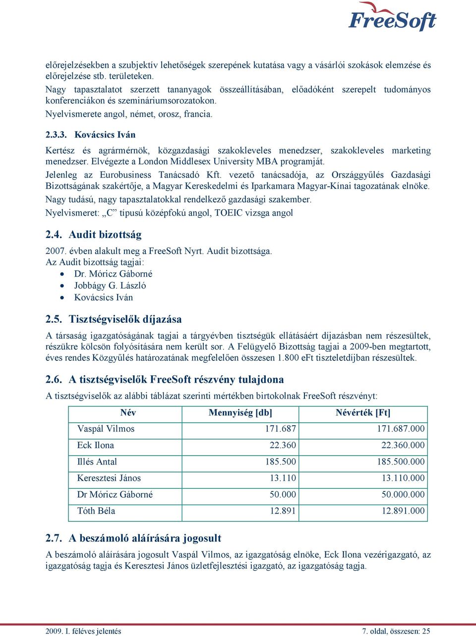 3. Kovácsics Iván Kertész és agrármérnök, közgazdasági szakokleveles menedzser, szakokleveles marketing menedzser. Elvégezte a London Middlesex University MBA programját.