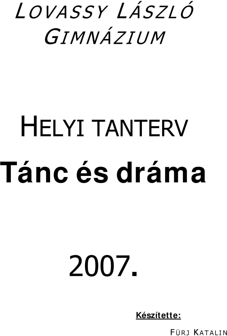 TANTERV Tánc és dráma