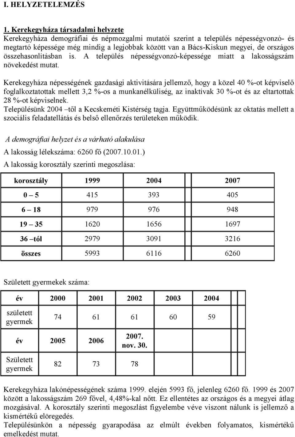 országos összehasonlításban is. A település népességvonzó-képessége miatt a lakosságszám növekedést mutat.