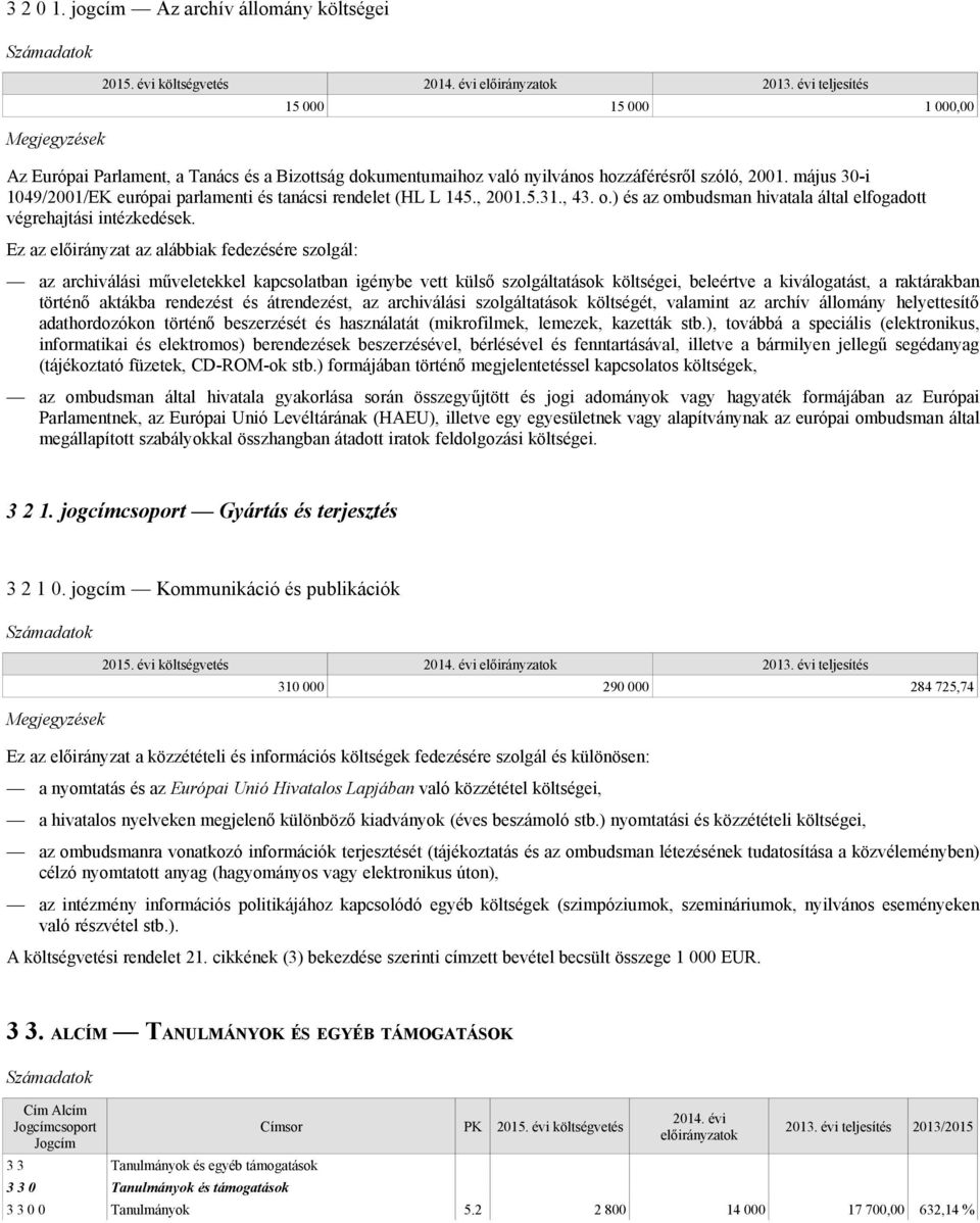 az archiválási műveletekkel kapcsolatban igénybe vett külső szolgáltatások költségei, beleértve a kiválogatást, a raktárakban történő aktákba rendezést és átrendezést, az archiválási szolgáltatások