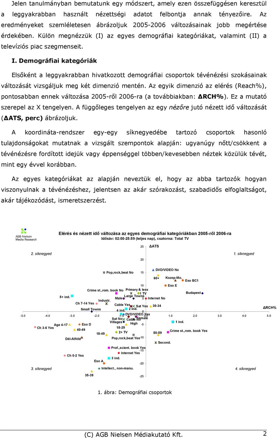 Demográfiai kategóriák Elsıként a leggyakrabban hivatkozott demográfiai csoportok tévénézési szokásainak változását vizsgáljuk meg két dimenzió mentén.