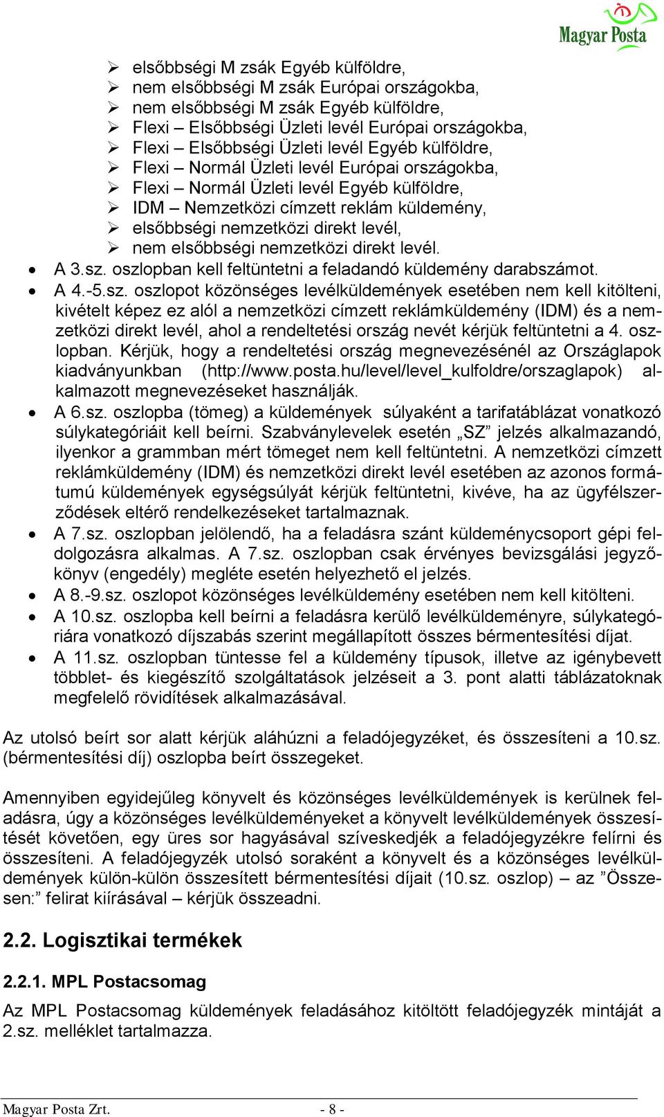 nemzetközi direkt levél. A 3.sz.