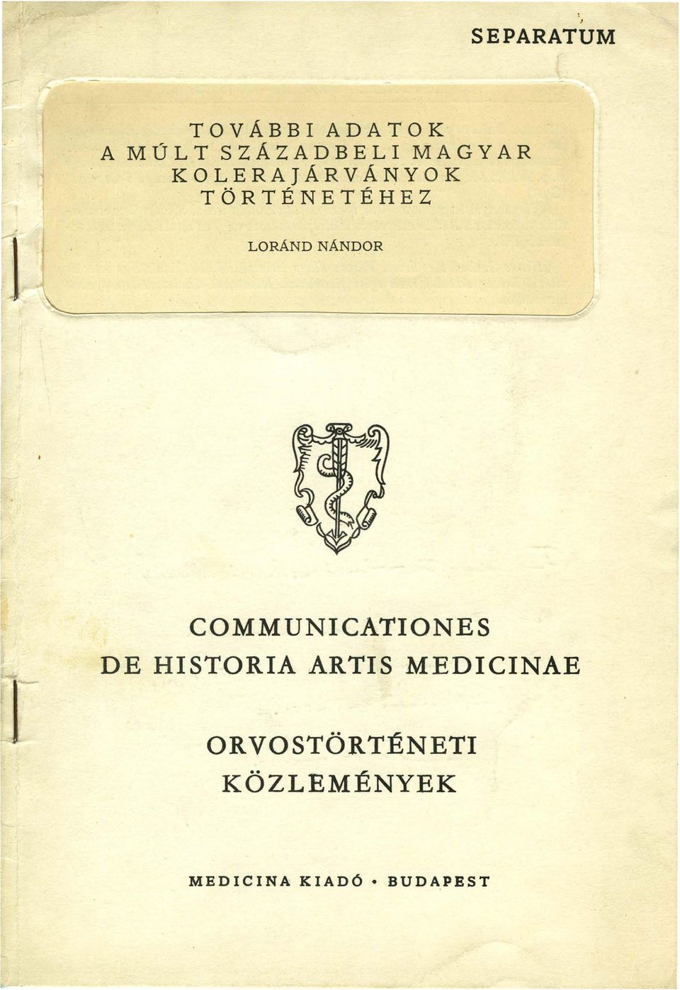 NÁNDOR COMMUNICATIONES DE HISTORIA ARTIS