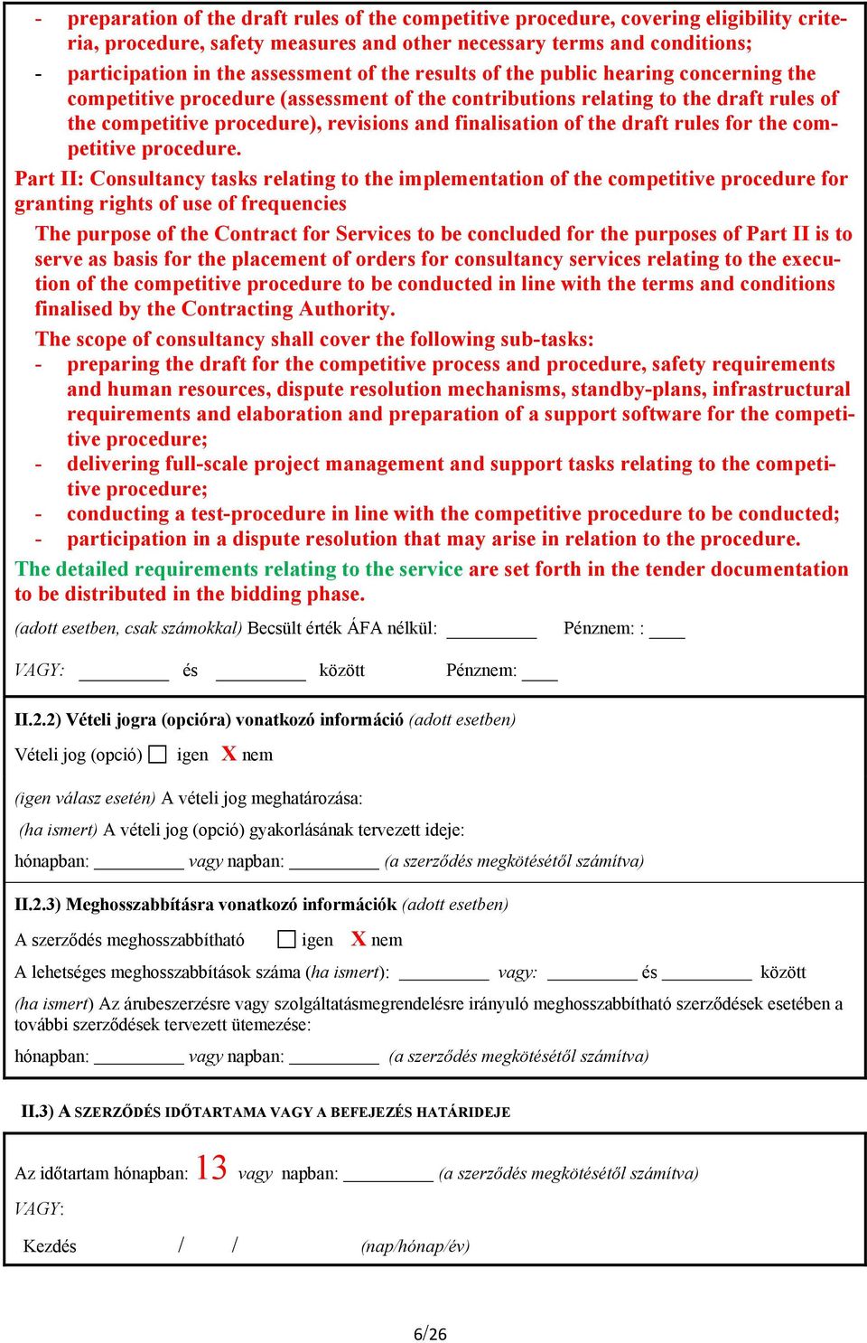 draft rules for the competitive procedure.