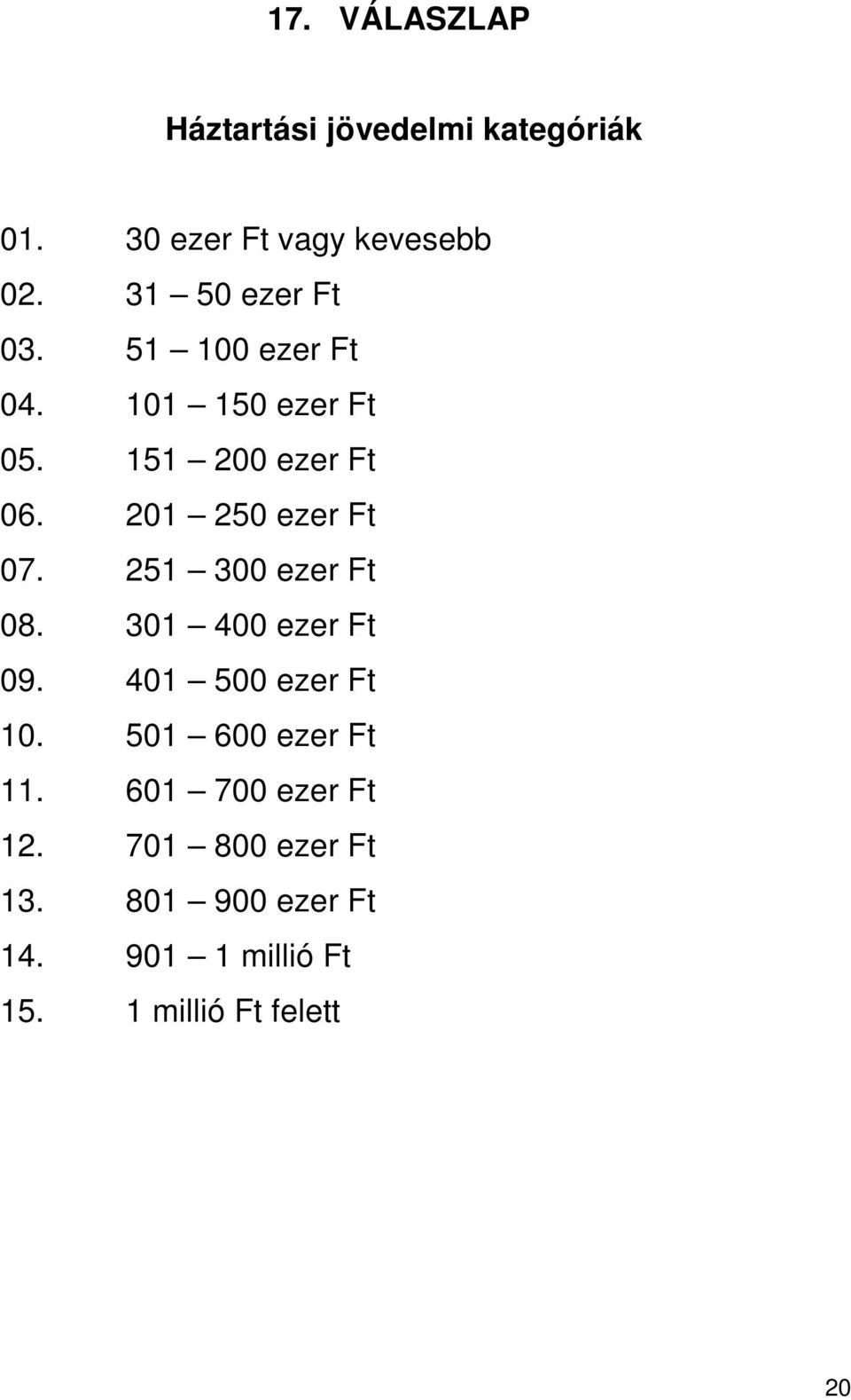 201 250 ezer Ft 07. 251 300 ezer Ft 08. 301 400 ezer Ft 09. 401 500 ezer Ft 10.