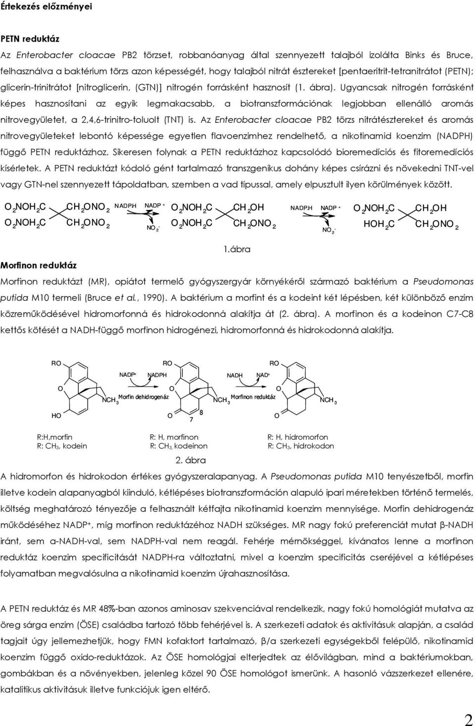 Ugyancsak nitrogén forrásként képes hasznosítani az egyik legmakacsabb, a biotranszformációnak legjobban ellenálló aromás nitrovegyületet, a 2,4,6-trinitro-toluolt (TT) is.