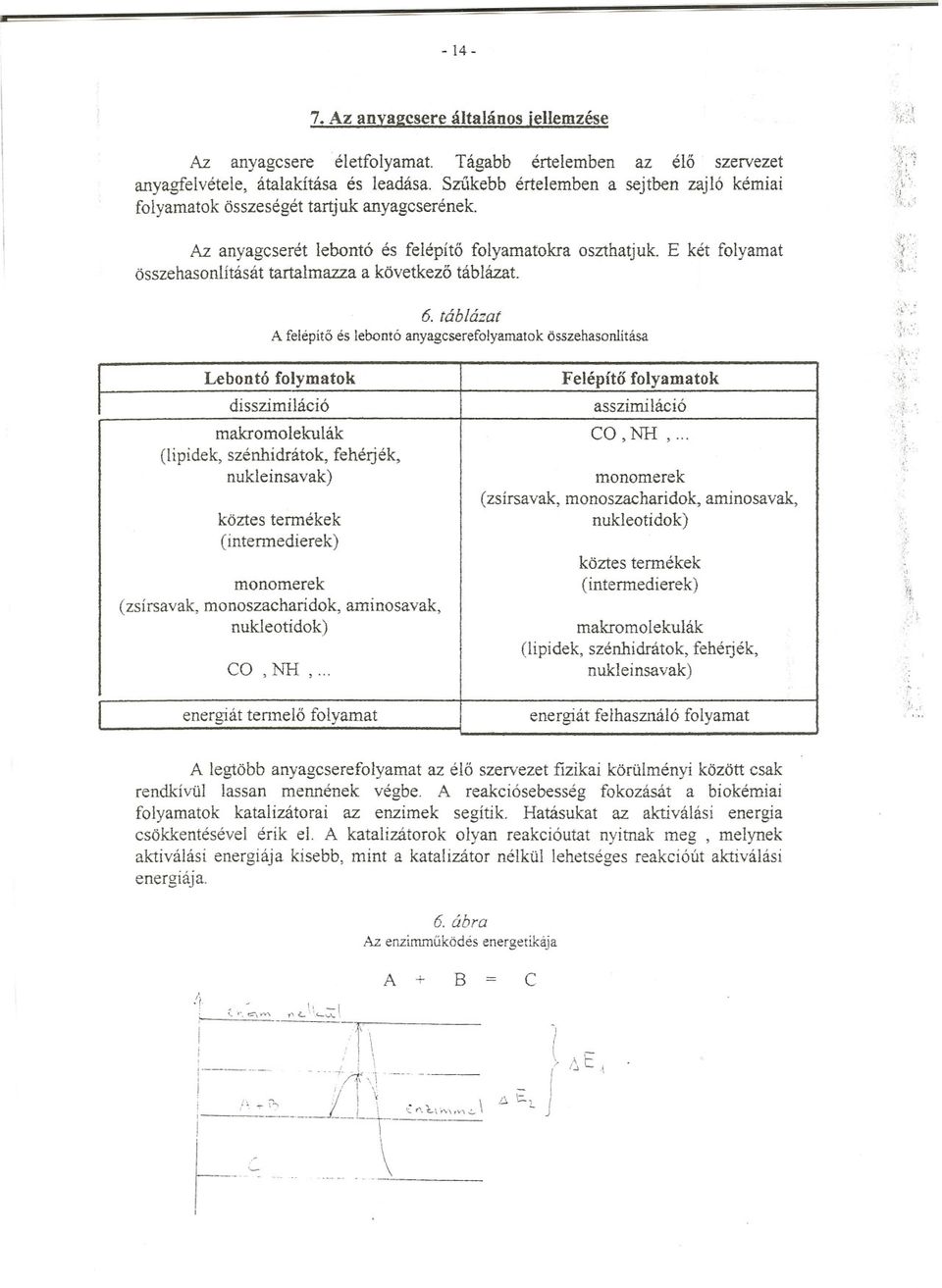 E két folyamat összehasonlítását tartalmazza a következo táblázat. 6.