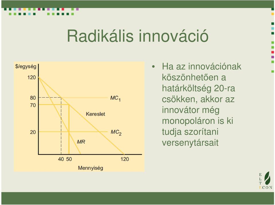 csökken, akkor az innovátor még