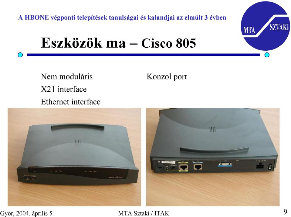 Ethernet interface Konzol port