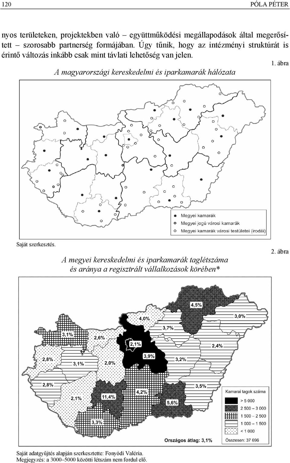 ábra A magyarországi kereskedelmi és iparkamarák hálózata Saját szerkesztés.