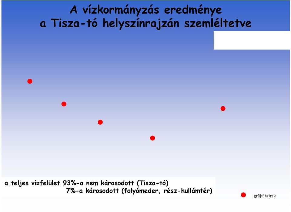 vízfelület 93%-a nem károsodott (Tisza-tó)