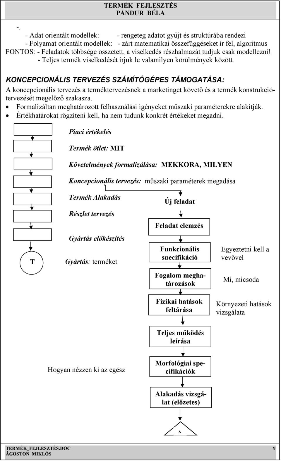 KONCEPCIONÁLIS TERVEZÉS SZÁMÍTÓGÉPES TÁMOGATÁSA: A koncepcionális tervezés a terméktervezésnek a marketinget követő és a termék konstrukciótervezését megelőző szakasza.