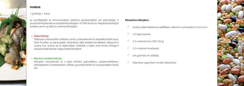 Ezért ha lehet, az alacsonyabb zsírtartalmú állati eredetű termékeket válasszuk ki: sovány hús, sovány tej és tejtermékek.