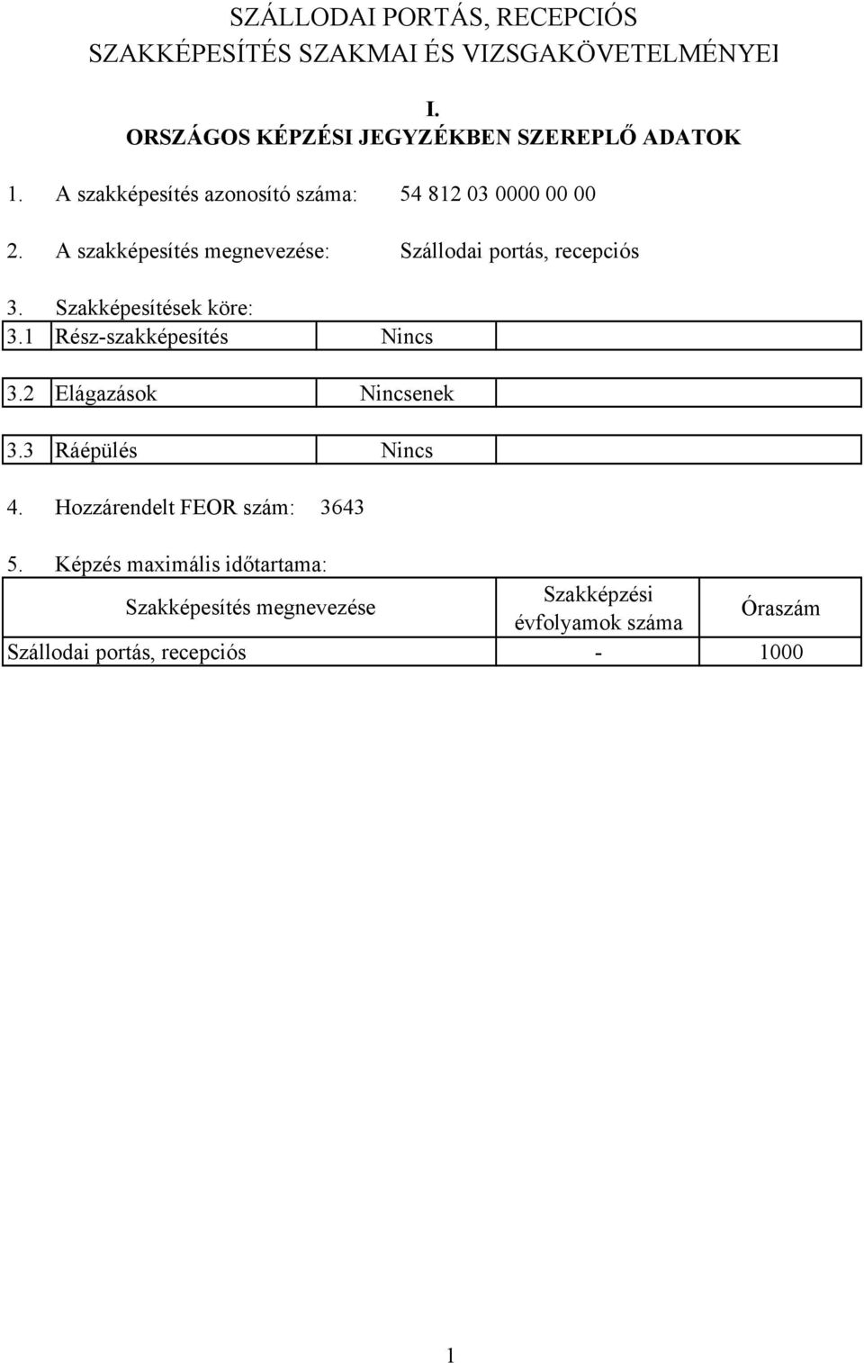 3.1 Szakképesítések köre: Rész-szakképesítés 3.2 Elágazások 3.3 Ráépülés 4.