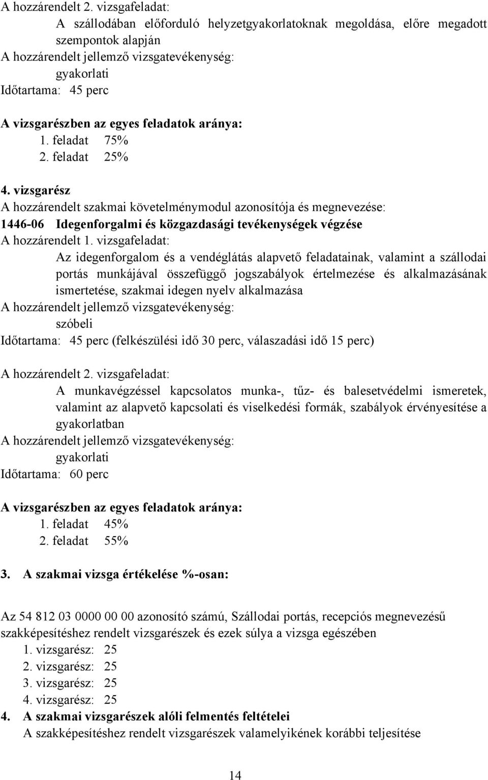 egyes feladatok aránya: 1. feladat 75% 2. feladat 25% 4.