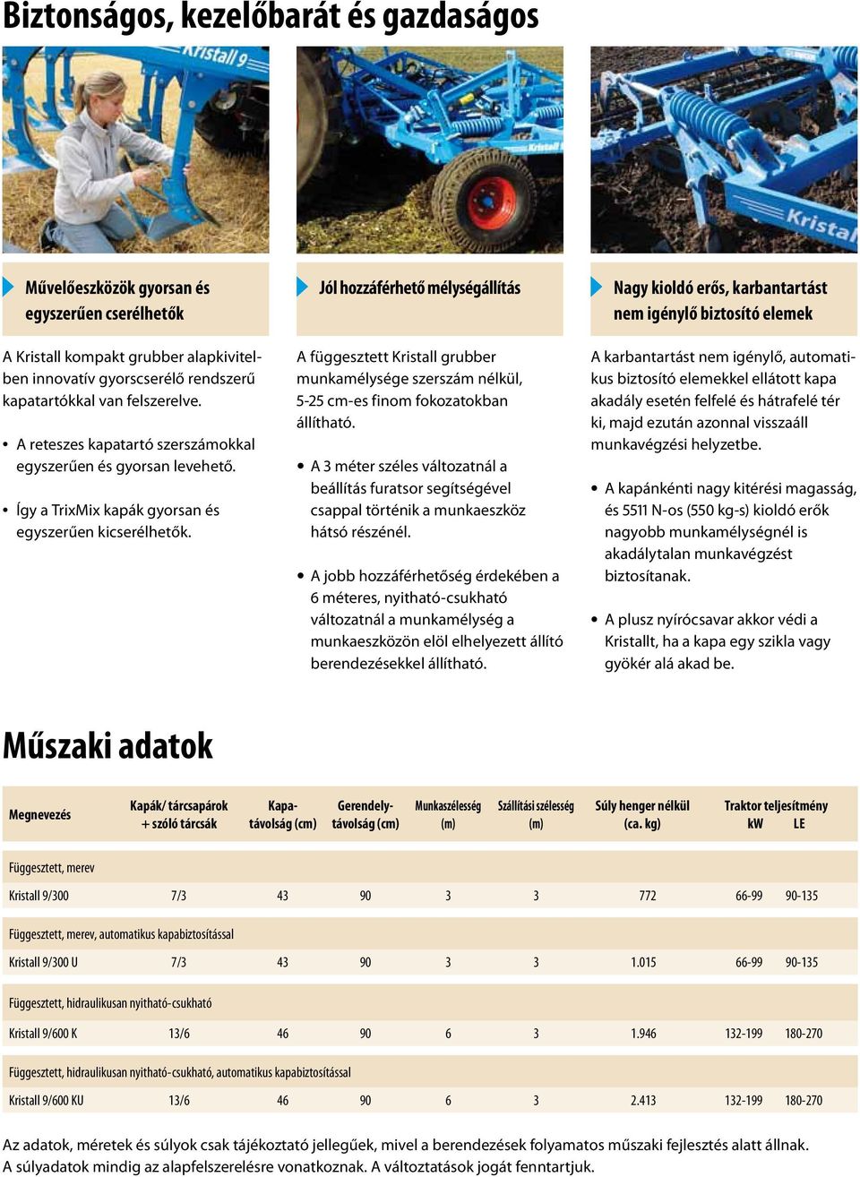 Jól hozzáférhető mélységállítás A függesztett Kristall grubber munkamélysége szerszám nélkül, 5-25 cm-es finom fokozatokban állítható.