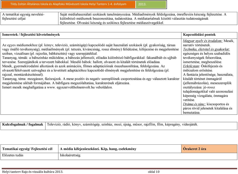 könyv, televízió, számítógép) kapcsolódó saját használati szokások (pl. gyakoriság, társas vagy önálló tevékenység), médiaélmények (pl.