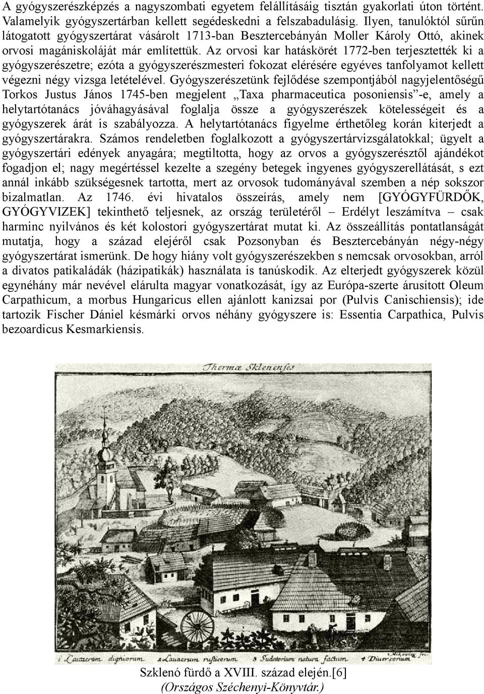 Az orvosi kar hatáskörét 1772-ben terjesztették ki a gyógyszerészetre; ezóta a gyógyszerészmesteri fokozat elérésére egyéves tanfolyamot kellett végezni négy vizsga letételével.