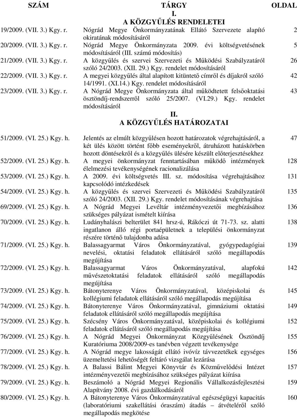 (VII. 3.) Kgy. r. A megyei közgyőlés által alapított kitüntetı címrıl és díjakról szóló 42 14/1991. (XI.14.) Kgy. rendelet módosításáról 23/2009. (VII. 3.) Kgy. r. A Nógrád Megye Önkormányzata által mőködtetett felsıoktatási 43 ösztöndíj-rendszerrıl szóló 25/2007.