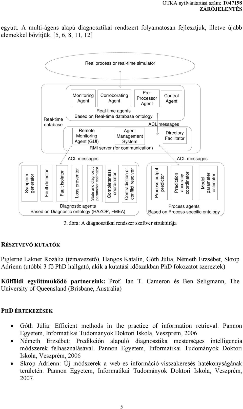 Management System RMI server (for communication) Control ACL messages Directory Facilitator ACL messages ACL messages Symptom generator Fault detector Fault isolator Loss preventor State and