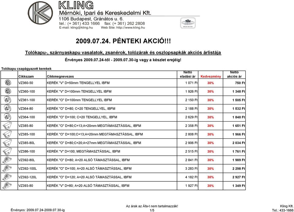 VZ360-50 KERÉK "V" D=50mm TENGELLYEL IBFM 1 071 Ft 30% 750 Ft VZ360-100 KERÉK "V" D=100mm TENGELLYEL IBFM 1 926 Ft 30% 1 348 Ft VZ361-100 KERÉK "O" D=100mm TENGELLYEL IBFM 2 150 Ft 30% 1 505 Ft