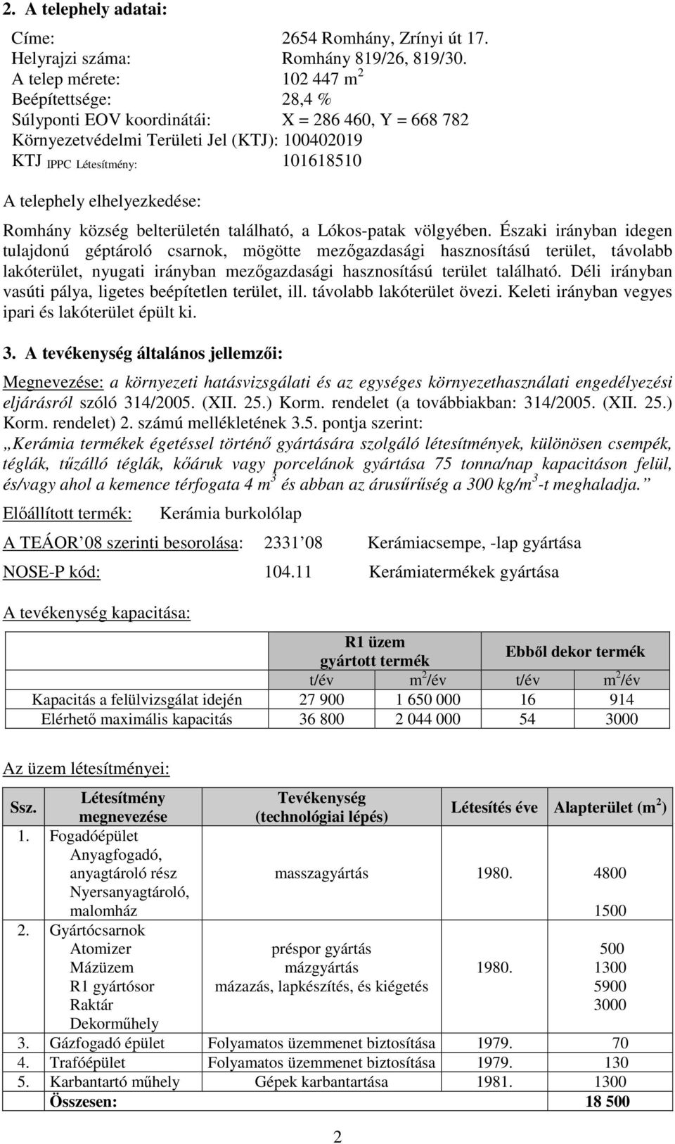 elhelyezkedése: Romhány község belterületén található, a Lókos-patak völgyében.