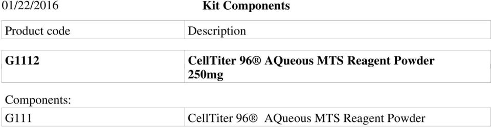 CellTiter 96 AQueous MTS Reagent Powder