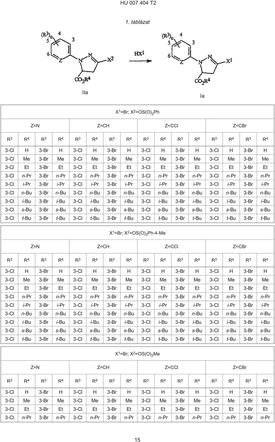 3-Cl Me 3-Br Me 3-Cl Me 3-Br Me 3-Cl Me 3-Br Me 3-Cl Et 3-Br Et 3-Cl Et 3-Br Et 3-Cl Et 3-Br Et 3-Cl Et 3-Br Et 3-Cl n¹pr 3-Br n¹pr 3-Cl n¹pr 3-Br n¹pr 3-Cl n¹pr 3-Br n¹pr 3-Cl n¹pr 3-Br n¹pr 3-Cl