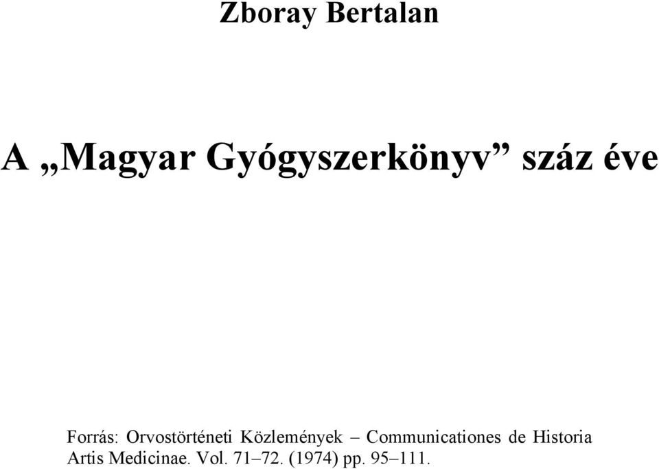 Közlemények Communicationes de Historia