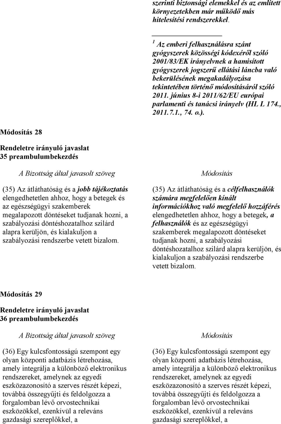 módosításáról szóló 2011. június 8-i 2011/62/EU európai parlamenti és tanácsi irányelv (HL L 174., 2011.7.1., 74. o.).