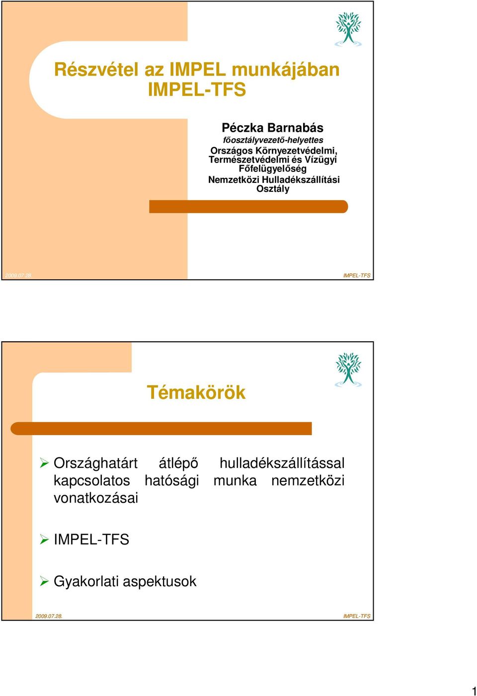 Nemzetközi Hulladékszállítási Osztály Témakörök Országhatárt átlépő