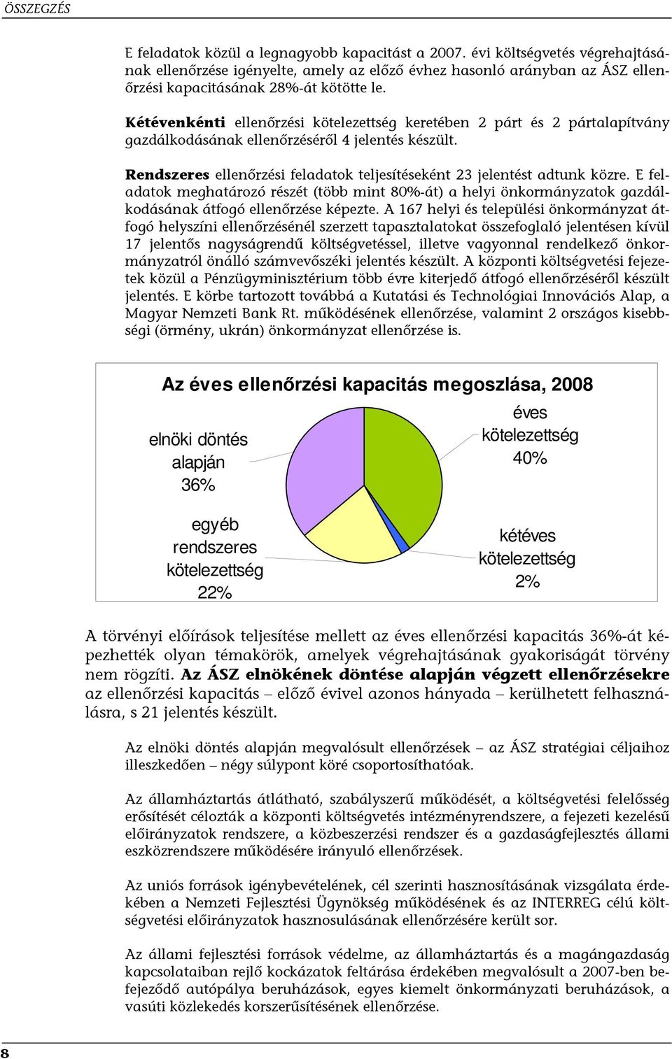 Kétévenkénti ellenőrzési kötelezettség keretében 2 párt és 2 pártalapítvány gazdálkodásának ellenőrzéséről 4 jelentés készült.