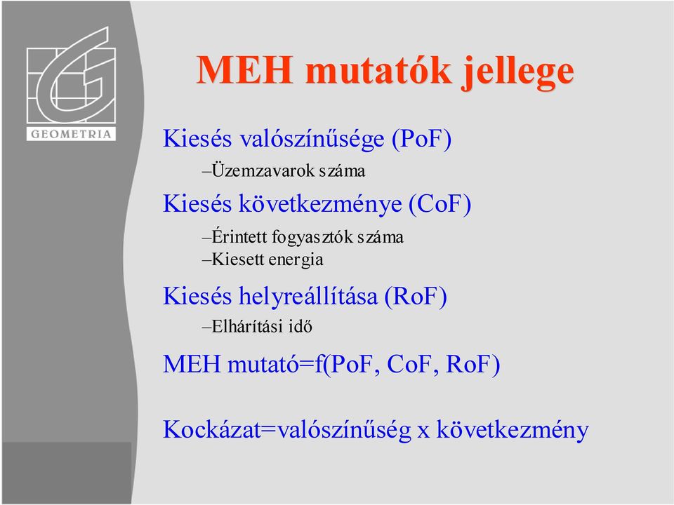 Kiesett energia Kiesés helyreállítása (RoF) Elhárítási idő