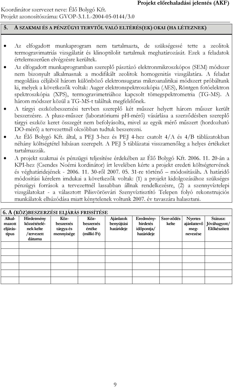 Az elfogadott munkaprogramban szereplő pásztázó elektronmikroszkópos (SEM) módszer nem bizonyult alkalmasnak a modifikált zeolitok homogenitás vizsgálatára.