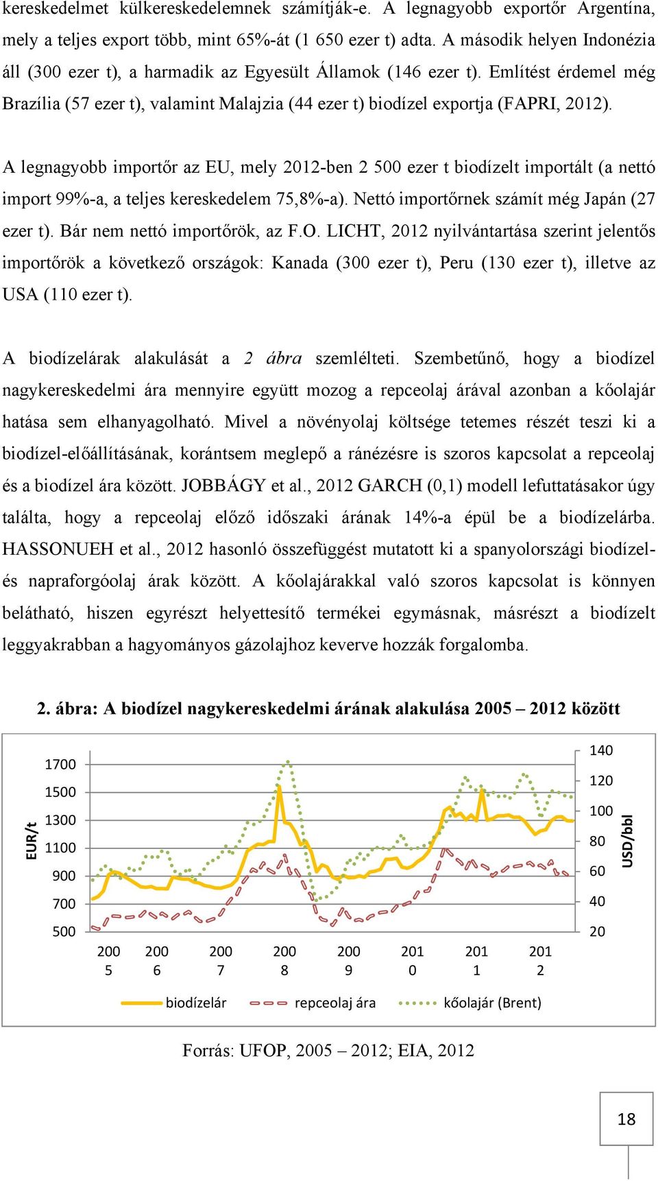 A legnagyobb importőr az EU, mely 2012-ben 2 500 ezer t biodízelt importált (a nettó import 99%-a, a teljes kereskedelem 75,8%-a). Nettó importőrnek számít még Japán (27 ezer t).