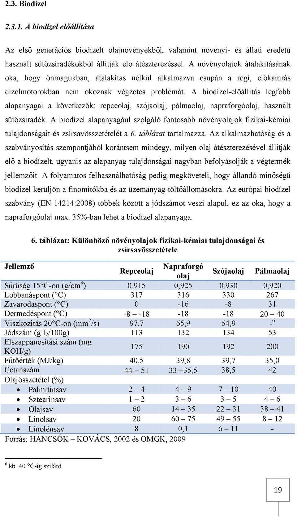 A biodízel-előállítás legfőbb alapanyagai a következők: repceolaj, szójaolaj, pálmaolaj, napraforgóolaj, használt sütőzsiradék.