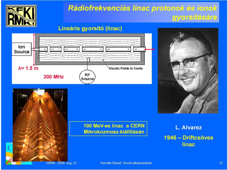5 m 200 MHz 100 MeV-es es linac a CERN